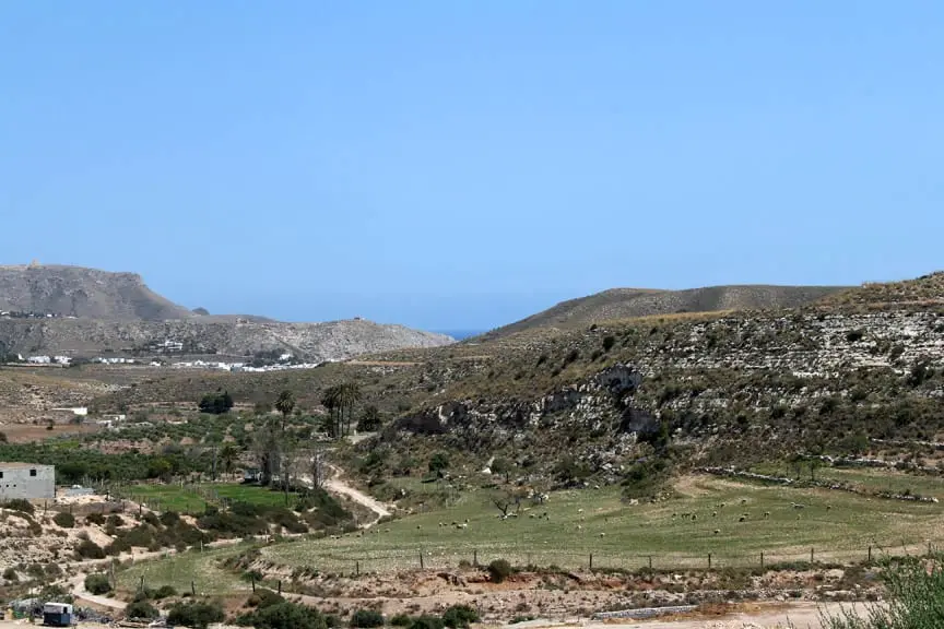 Estrada para Agua Amarga desde o Aeroporto de Almería